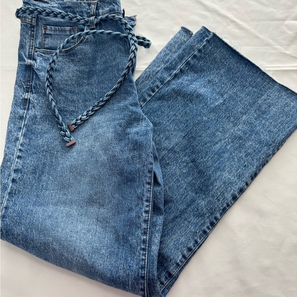 Kensie Denim - Kensie Carla High Rise Wide Leg Jeans Braided Belt 8/29